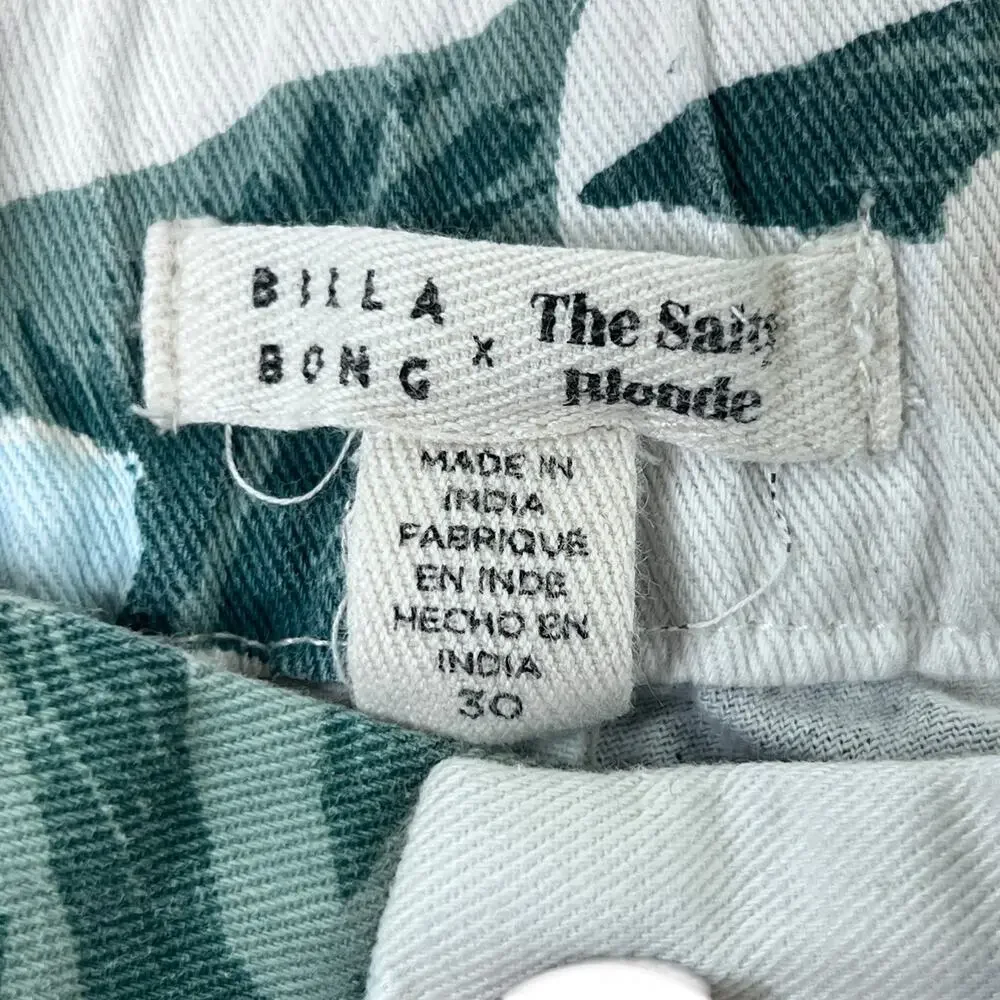 Billabong x The Salty Blonde Floral Shorts‎ Womens 30 High Rise Cuffed Tropical - Picture 3 of 14